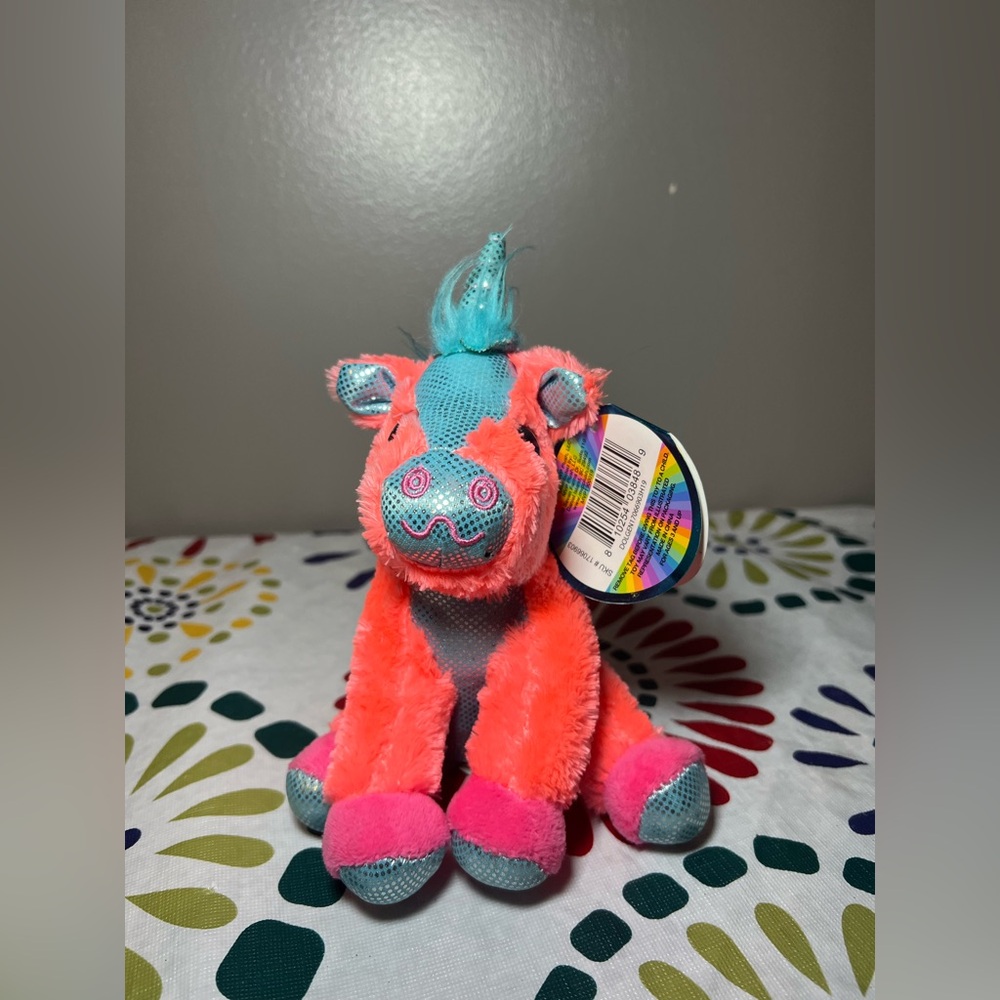 NWT Winkeez Enchanted Collection Persephone The Unicorn Coral Orange MVP Plush